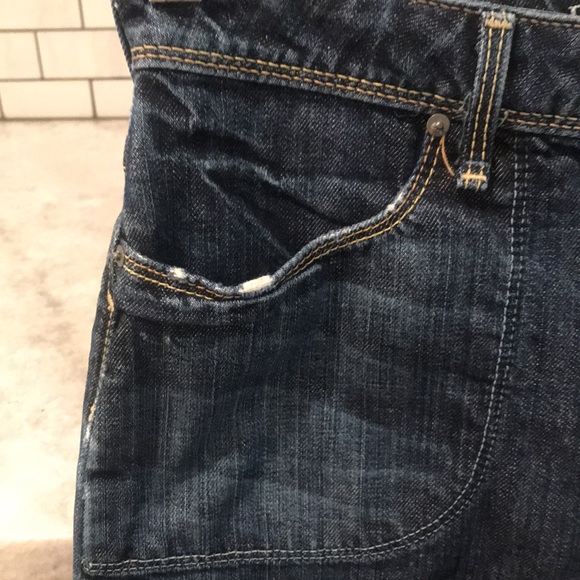 Banana Republic Denim Skirt Womens Size 0 Blue Jean Cactus Distressed Pencil - Picture 2 of 9